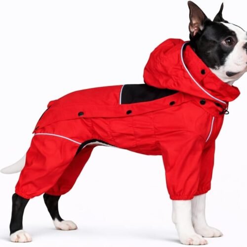 Fleece-Lined Waterproof Winter Dog Raincoat