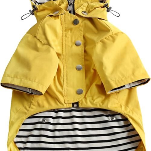 Zip-Up Dog Raincoat with Removable Hood