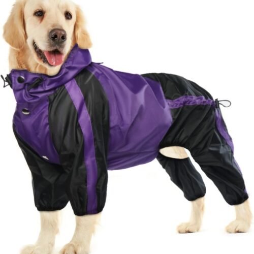 Lightweight 4-Leg Hooded Rain Vest with Leash Hole