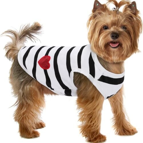 Striped Cotton Vest Tee for Small Medium Pets