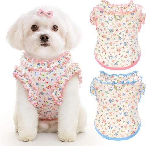 Ruffled Sleeve Breathable Dog T-Shirts