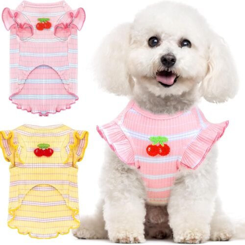 Striped Cherry Sleeveless Pet Vest