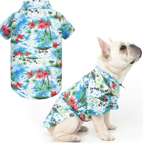 Hawaiian Floral Breathable Polo Dog Shirt