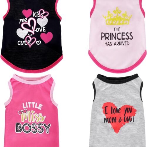 Printed Sleeveless Summer Dog Shirts