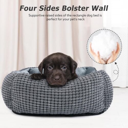 Grey 20-inch rectangular pet bed