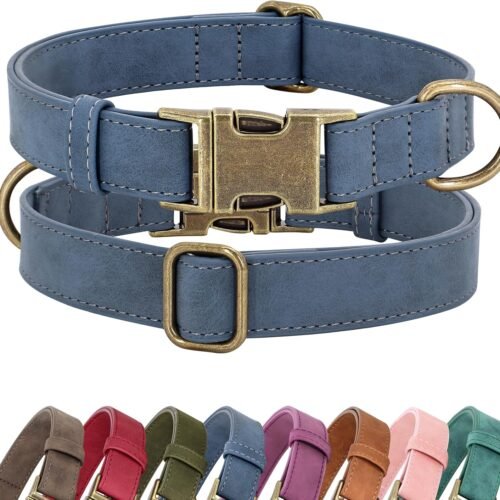 Soft PU Leather Dog Collar, Quick Release